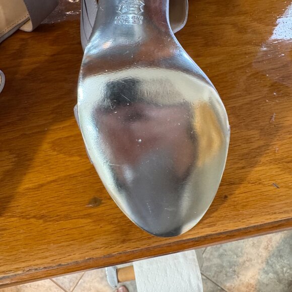 Nina Silver Satin Heels, 8M, New - Picture 8 of 8